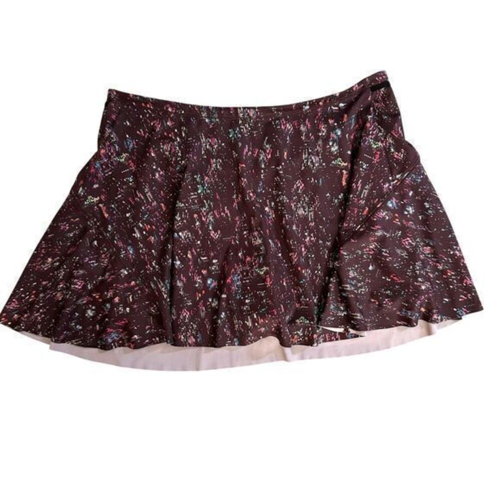 Athleta Pink Black Patterned Match Point Tennis Pickleball Stretchy Skort Size L